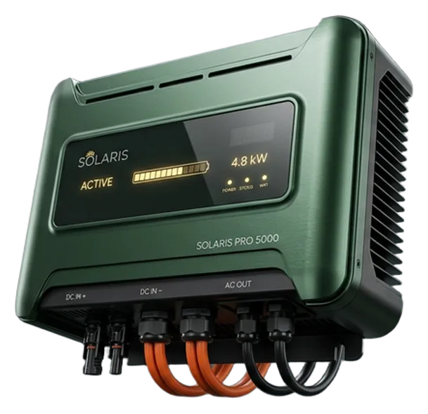 3D render of a modern solar inverter unit